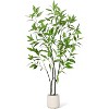 Acekool Artificial Eucalyptus Tree, Faux Olive Tree Indoor with White Pot, Slender Leaves, Home Office Living Room Decor, Low Maintenance - 2 of 4