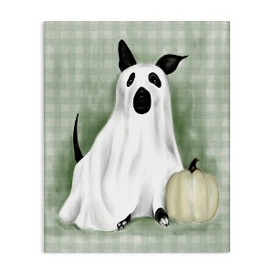 Stupell Industries Dog Ghost Halloween Costume  Canvas Art - 1 of 4