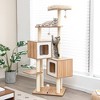 Costway 64.5'' Multi-layer Wooden Cat Tree Indoor Tower Activity Play Center Cat House - image 2 of 4