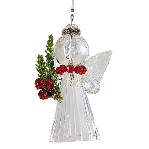 Ganz 3.0 Inch Mistletoe Angel Ornament Kissing Krystals Halo Wings Tree  Ornaments