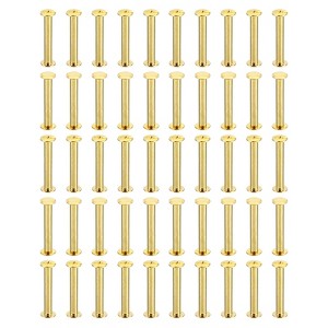 Unique Bargains Steel Leather Belt Scrapbook Binding Kits M5 Chicago Screws 100 Sets - 1 of 4