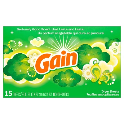 Gain Dryer Sheets, Original, 15 Count