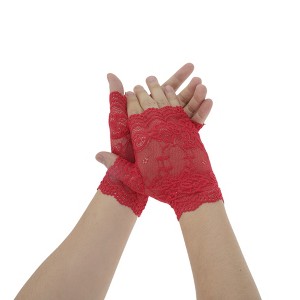 Unique Bargains Women's Floral Thin Sunblock Fingerless Gloves 1 Pair - 1 of 4