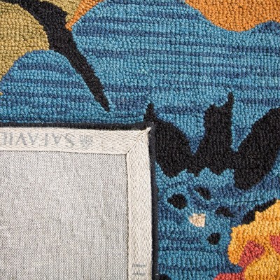 Handmade Black Floral Wool Tufted Area Rug 4' x 6'