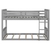 NicBex Twin over Twin Loft Bunk Bed, Modern Wooden Bed Frame with Full Length Guardrails and Ladder for Bedroom - 3 of 4