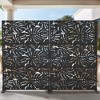Lirago Black 72 in. Galvanized Metal Outdoor Privacy Screens Garden Outdoor Fence - 2 of 4