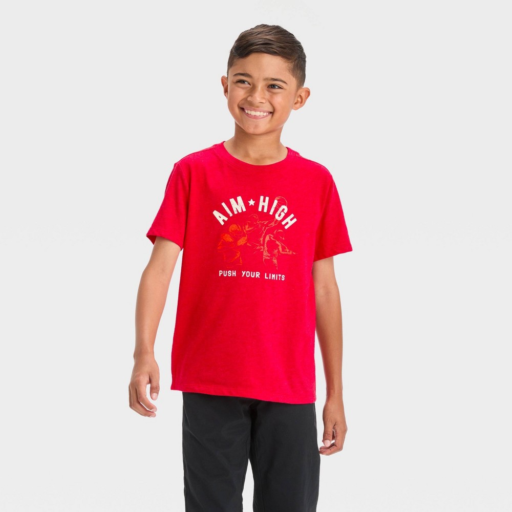 Boys' Short Sleeve 'Aim High' Graphic T-Shirt - Cat & Jack™ Red XXL pack of 6