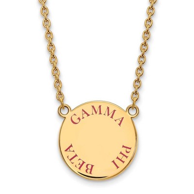 Black Bow Jewelry 14k Yellow Gold Plated Sterling Silver Gamma Phi Beta Greek Life Necklace 18 Inch