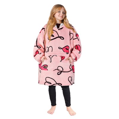Tirrinia Girls Boys Blanket Hoodie Sweatshirt, Oversized Fleece Pullover, Hooded Fleece Lined Blanket, Christmas Gift for Kids Teens, Youth