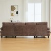 VASIP 103" U-Shaped Sectional Sofa with Dual Chaise Lounges,Soft Chenille Fabric with Storage Pockets,for Living Room,Apartment,Gray - 4 of 4