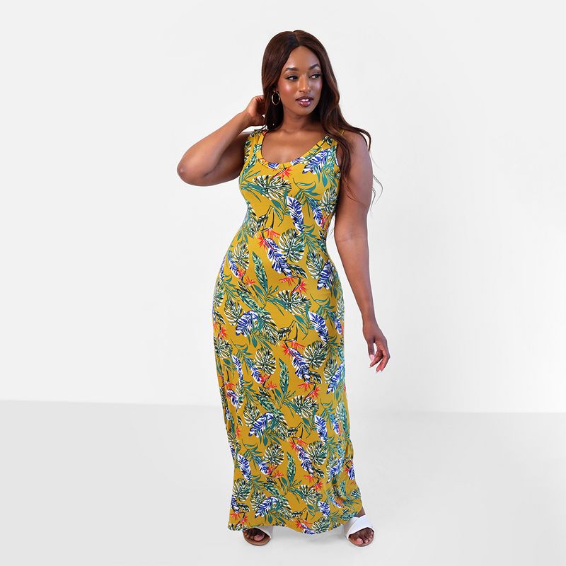 Rebdolls Women's Bright Idea Tropical Print A-Line Maxi Dress, 2 of 5