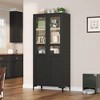 63 Inch Tall Storage Cabinet with Glass Doors, Kitchen Pantry Cabinet 5 Tier Bathroom Cabinet with Doors Adjustable Shelves - 2 of 4