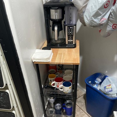 INOMAK Microwave Cart, Chocolate,Perfect As A Coffee Station At Home,  Office Or Dorm Room!Convenient And Accessible Way To Store Your Microwave,  Toaster And Other Small Appliances.