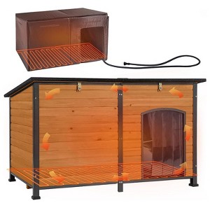 Aivituvin 59.1"L Extra Large Heated Dog House with Heating Pad-AIR63/64-IN-HP - 1 of 4