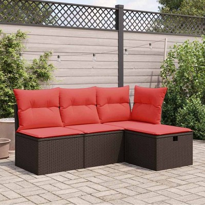 Garden Stool Black PE Rattan Small Water-resistant materialsvidaXL