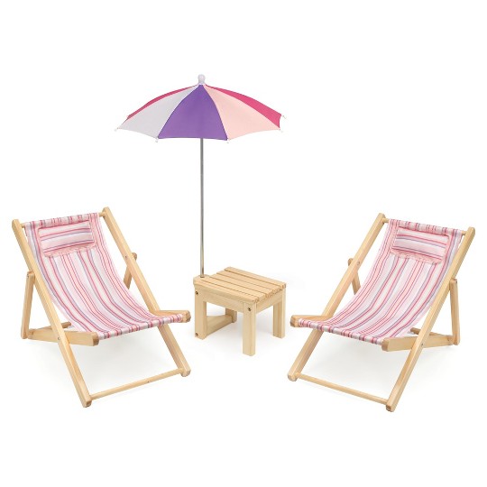 Buy Badger Basket Two Doll Beach Chair Set With Table And
