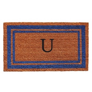 Calloway Mills 152971830A Blue Border 18 In. x 30 In. Monogram Doormat - 1 of 2