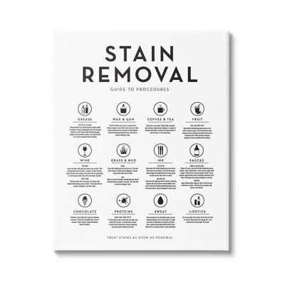 Stupell Modern Laundry Stain Removal Guide Gallery Wrapped Canvas Wall Art