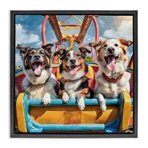 Stupell Industries Amusement Park Dogs Black Framed Floater Canvas Wall Art - 1 of 4
