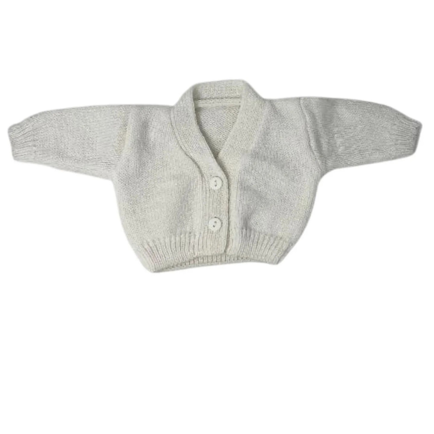 Детские аксессуары для кукол Doll Clothes Superstore White Knit Cardigan Sweater for 18 Inch Dolls, цвет: Белый — фото 1