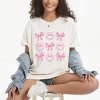 S.W.Smiley Smiley Face Coquette Chart - Women's Garment Dyed Graphic T-Shirt - 3 of 4