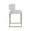Meridian Furniture,Caleb Cream Velvet Counter Stool, Set of 2 - 3 of 4
