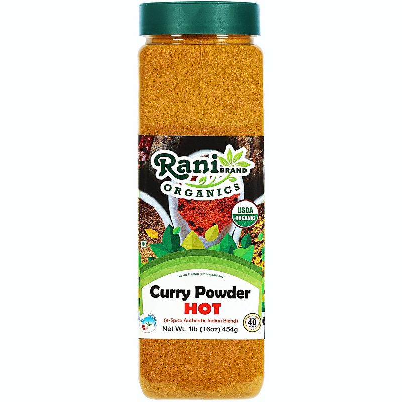 Organic Curry Powder Hot, Indian 9-Spice Blend - 16oz (1lb) - Rani Brand Authentic Indian Products, 1 of 11