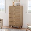Jojoka Grey 5 Drawers Dresser, Modern Wooden Tall Dresser with Deep Drawers - 2 of 4