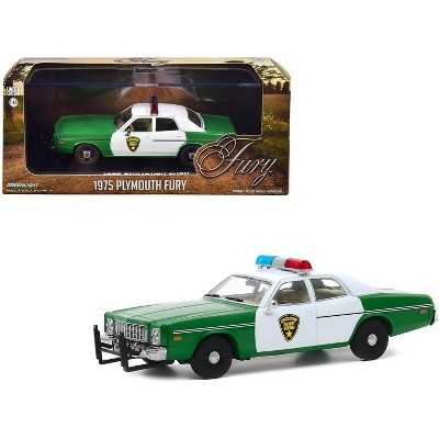 1975 Plymouth Fury "Chickasaw County Sheriff" Green and White 1/43 Diecast Model Car by Greenlight