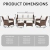 3-Seat Outdoor Couch Set with 2 Single Chairs and 2 Ottomans, Weather-Resistant Cushions, Steel Frame - 4 of 4