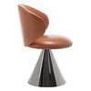 HOMLUX PU Leather Upholstered Swivel Accent Chair Modern Barrel Chair with Metal Cone Base for Living Room，Dining Room，Bedroom - 3 of 4