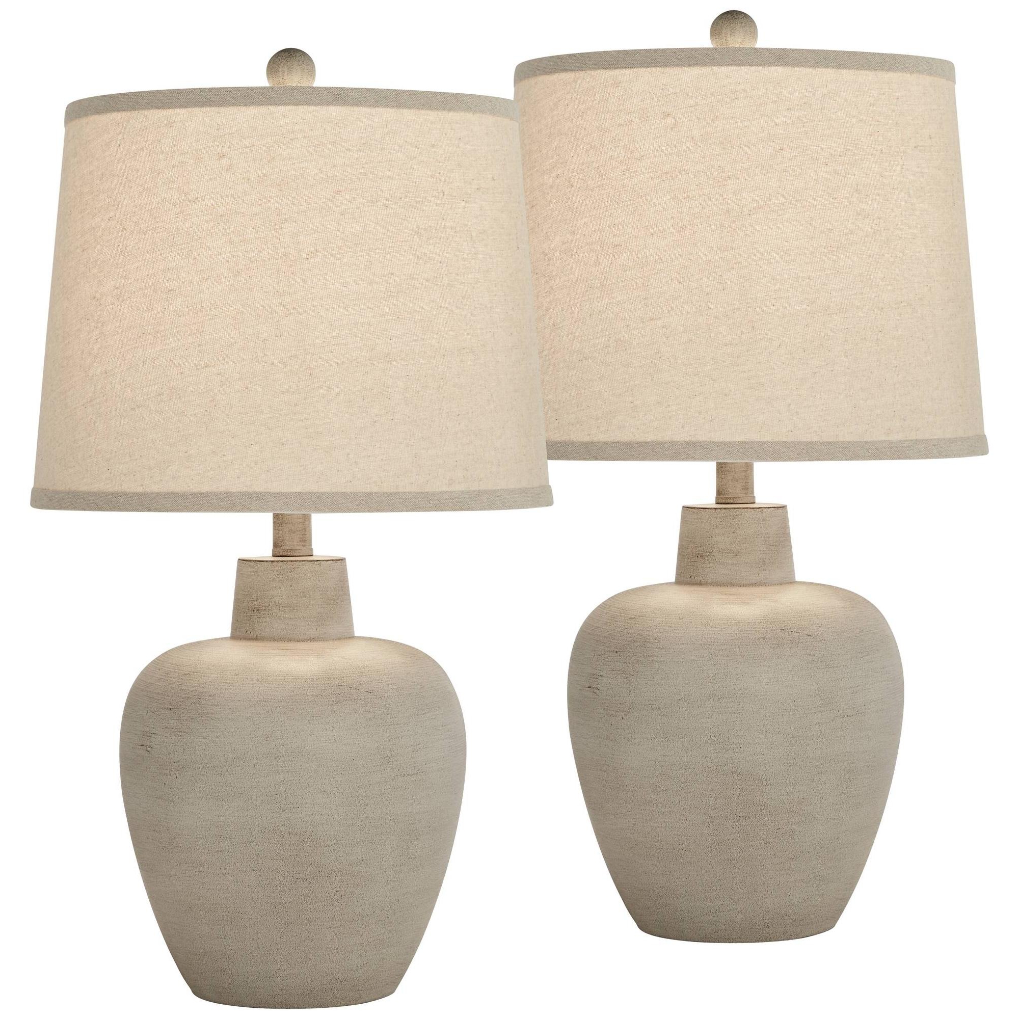 Regency Hill Emeril 23 1/2" High Urn Small Southwest Accent Table Lamps Set of 2 Living Room Bedroom Bedside Nightstand House Kitchen Entryway Console