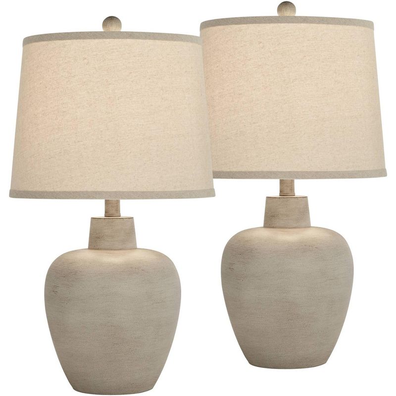 Regency Hill Emeril 23 1/2" High Urn Small Southwest Accent Table Lamps Set of 2 Living Room Bedroom Bedside Nightstand House Kitchen Entryway Console