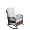 FATMOON Outdoor Wicker Rocking Chair with Wide Seat, Thick Cushion, Rattan Rocker w/Steel Frame, Weight Capacity for Patio, Garden - 4 of 4