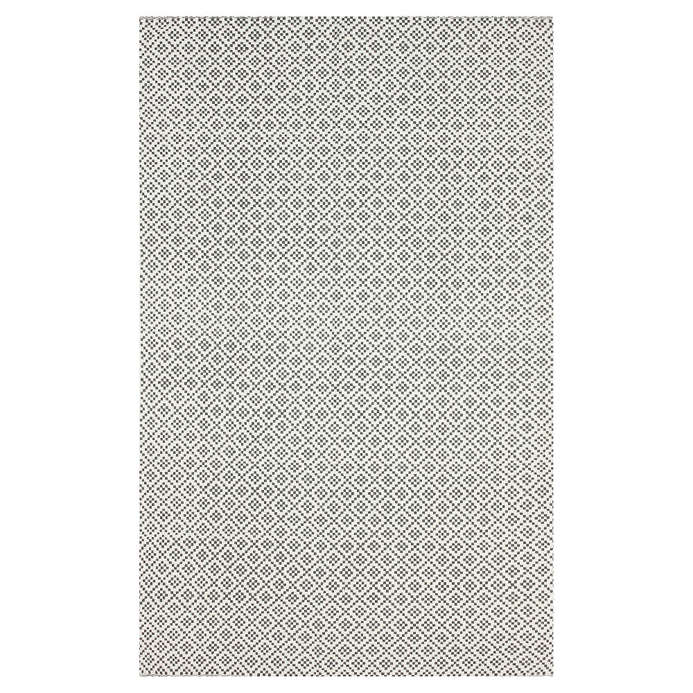 5'x8' Cotton Hand Loomed Diamonds Cotton Trellis Area Rug Gray - nuLOOM