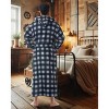 ADR Men's Robe, Plush Fleece Hooded Bathrobe Man, Long Warm Cozy Bath Robe Man - 3 of 4