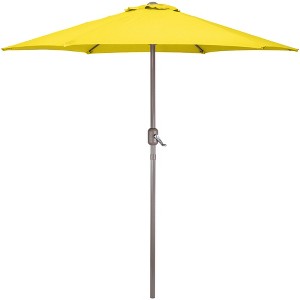 Northlight 7.5' Outdoor Patio Market Umbrella with Hand Crank - Yellow - 1 of 4