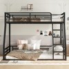 Lycvki Black Metal Floor Bunk Bed Frame for Kids, Teens, Adults, Noise-reduced Design - 2 of 4
