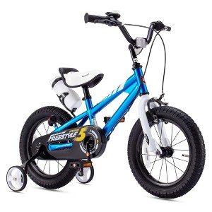 RoyalBaby Freestyle Children Kids Bicycle w/Handbrake, Training Wheels, and Water Bottle, for Boys and Girls Ages 3-10 - 1 of 4