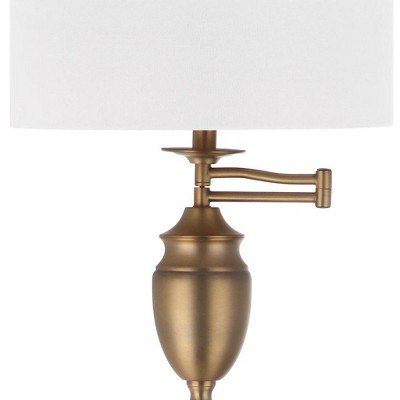 Antonia Gold Adjustable Floor Lamp with White Drum Shade