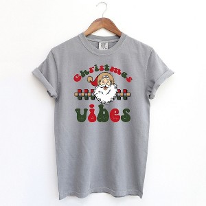 Simply Sage Market Women's Christmas Vibes Checkered Short Sleeve Garment Dyed Tee - 1 of 2