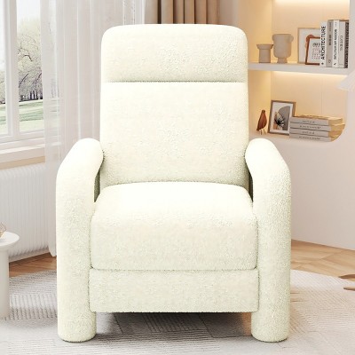 31 Inch Push Back Recliner chair,Light Grey Upholstered Recliner Chair Single Sofa with Adjustable Backrest-Maison Boucle