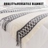 Soft Lightweight Boho Throw Blanket with Tassels, 50x60 Inches, Grey. - 3 of 4