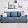 88" Modern Sofa Couch With Soft Armrest, 3 Seater Upholstered Sofa with Cup Holders & Side Pockets, Deep Seat Couch for Living Room Bedroom - 4 of 4