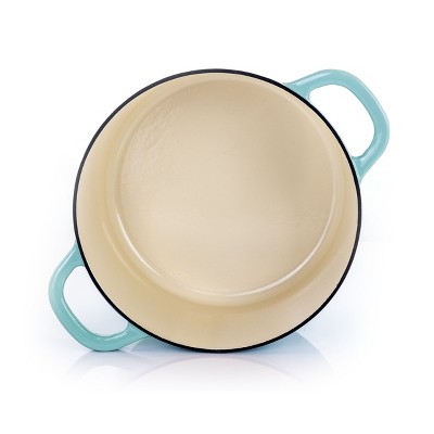 Aqua Blue 7 Qt Enameled Cast Iron Dutch Oven with Lid