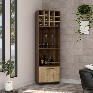 Gulches 12 Bottle Wine Rack 4.4'', Cup Rack, 2 Shelves 20''H x 16.5''H x 20.5''W, 1 Flexible Drawer 14.6''H - 1 of 4