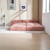 Modular Chaise Lounge Freely Combinable Sleeper Sofa Bed Daybed Lazy Sofa Couch, Space-saving, Chenille Upholstered-ModernLuxe - 4 of 4
