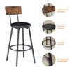 Industrial 4PCS Long Bar Table Set with 3 PU Upholstered Bar Stools, 4L -ModernLuxe - image 4 of 4