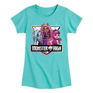 Girls' - Mattel - Girl Group Crest Fitted Short Sleeve Graphic T-Shirt - 1 of 4
