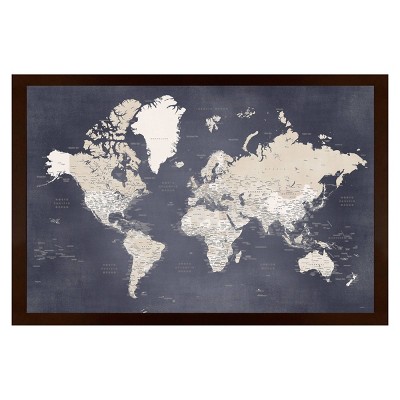 Home Magnetics World Map - Xl Midnight Blue : Target